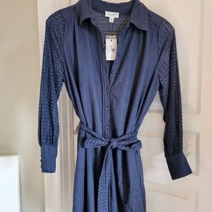 NWT navy Allison New York long-sleeved  dress